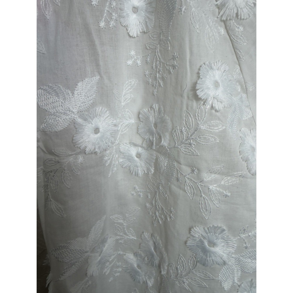 Nanette Lepore White Floral Embroidered Button-Front Blouse - Picture 5 of 8